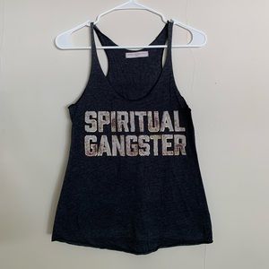 Spiritual Gangster Gray Floral Tank